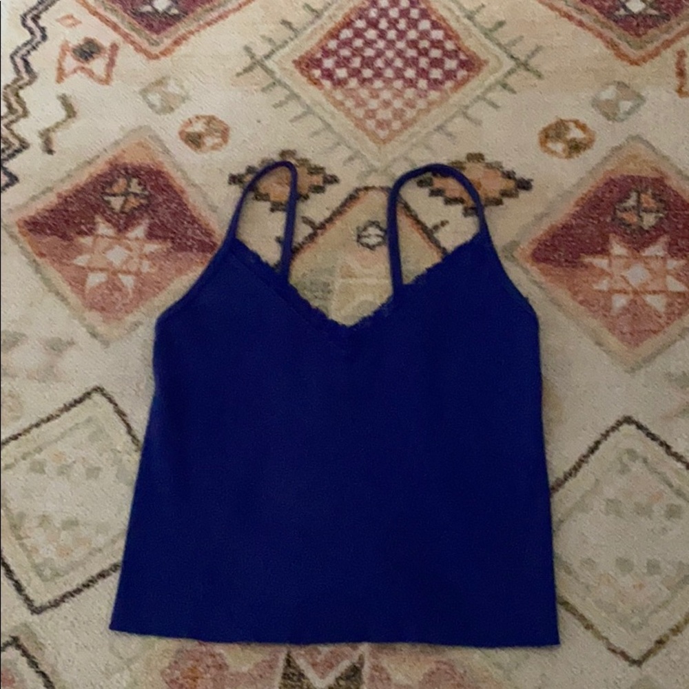 Brandy Melville navy lace trim tank